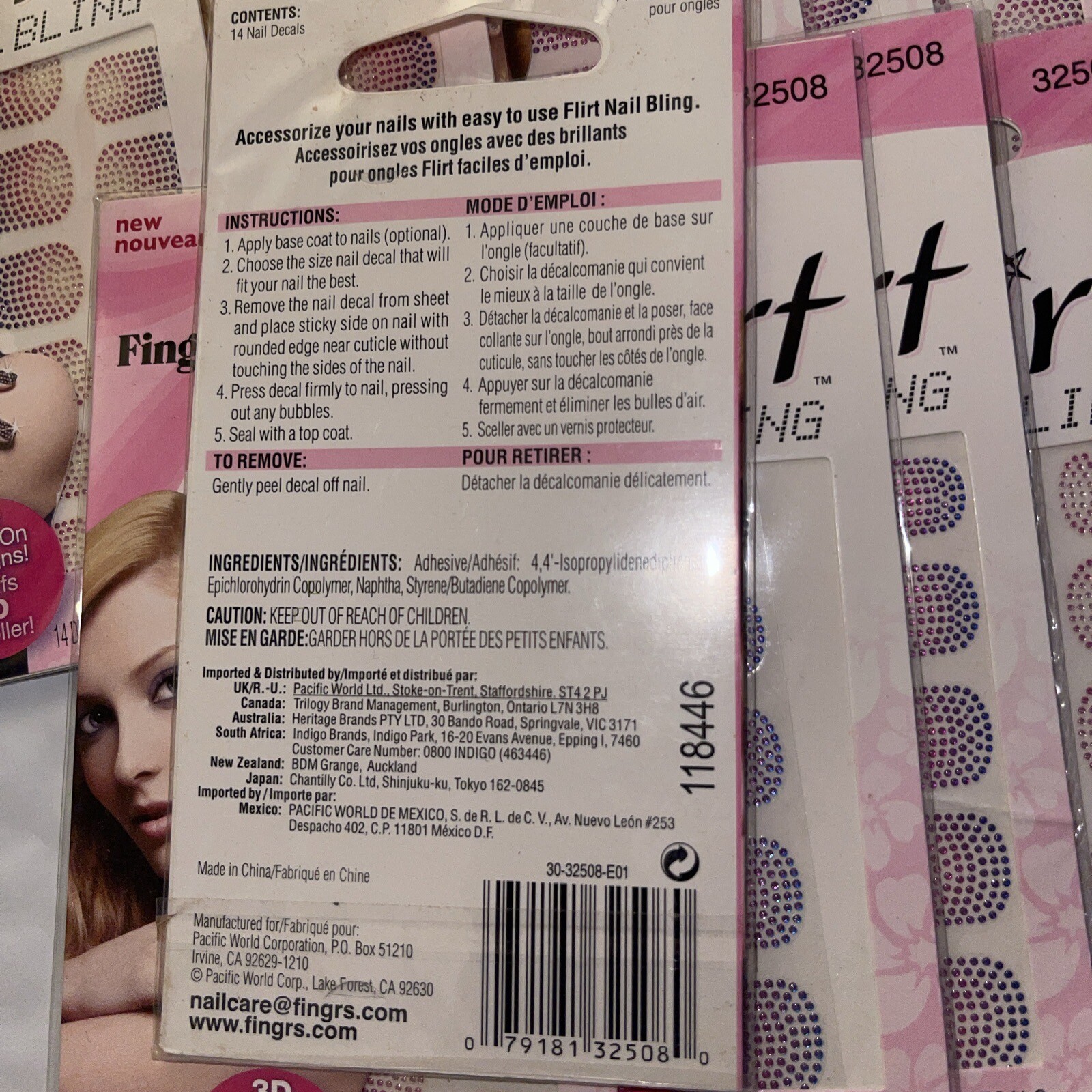 Lot of 15 FING’RS FLIRT 14pc Art NAIL BLING Set 3D Stick On Dots New In Package