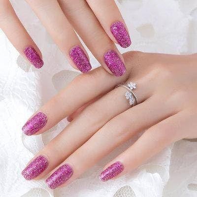 24 Sheets Glitter Nail Polish Stickers Full Nail Wraps for Women Self Adhesiv…