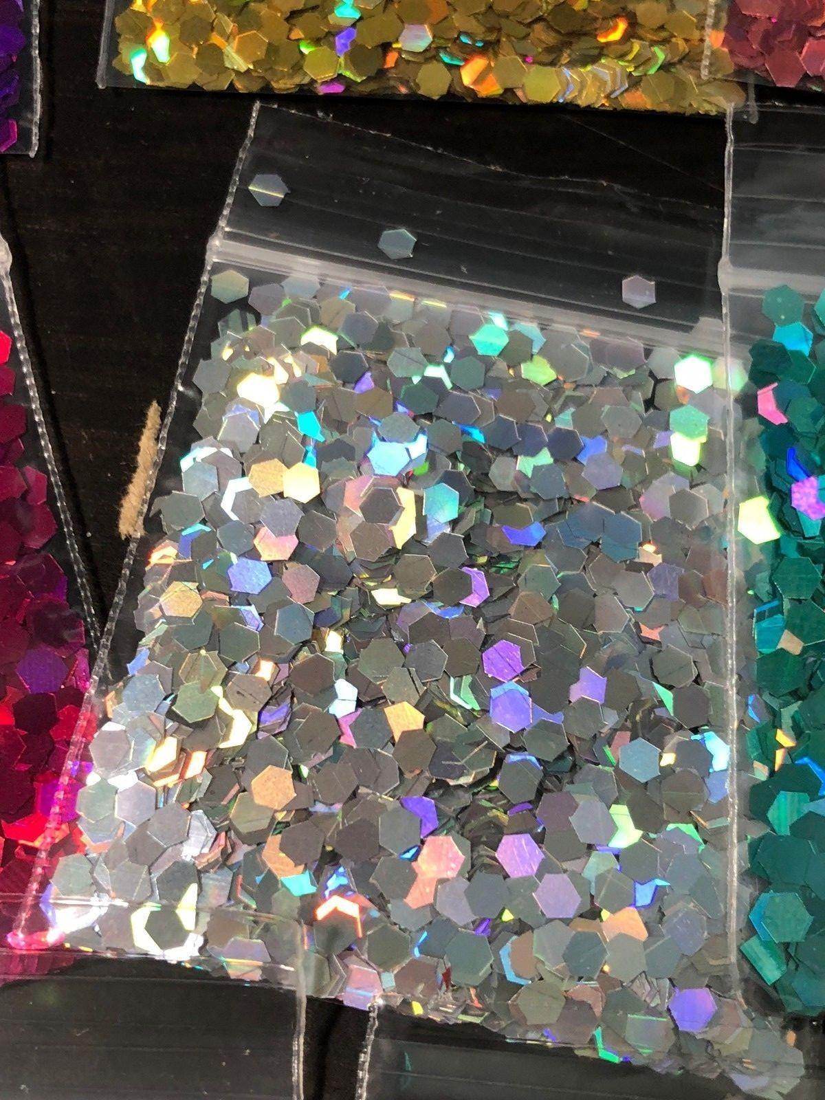 Solvent Resistant 3MM HEXGON Shape Holographic You Choose Color Nail US Seller