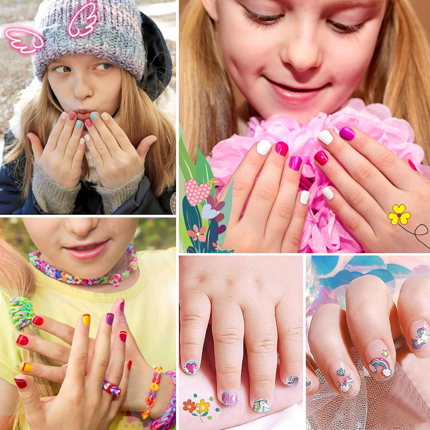 Kids Nail Polish Set for Girls – 12 Candy Colors Safe Toddler Nail Kit with Nail