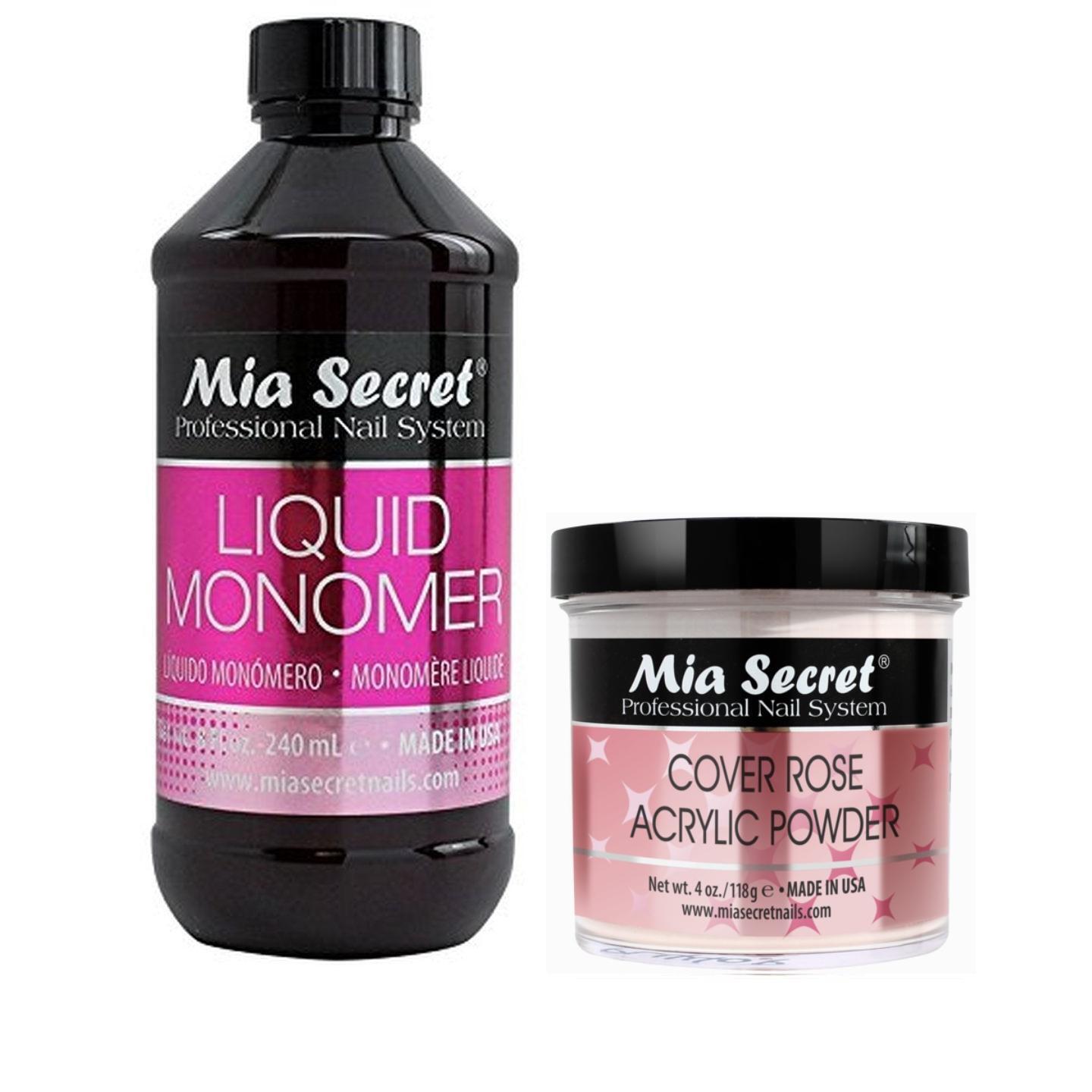 COVER ROSE ACRYLIC 4 OZ POWDER BY MIA SECRET & 8 OZ MONOMER SET – MADE IN USA