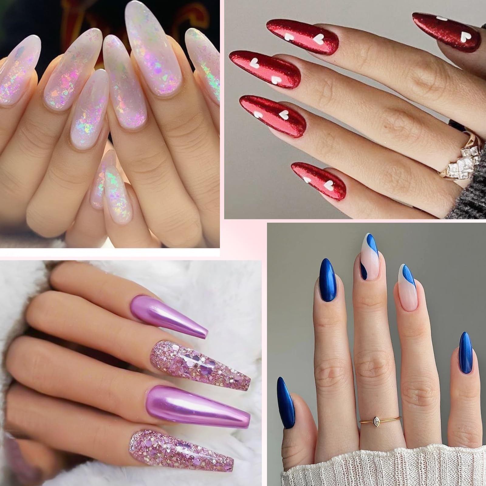 Mirror Chrome Nail Powder Kit, 40 Colors for Nail Art
