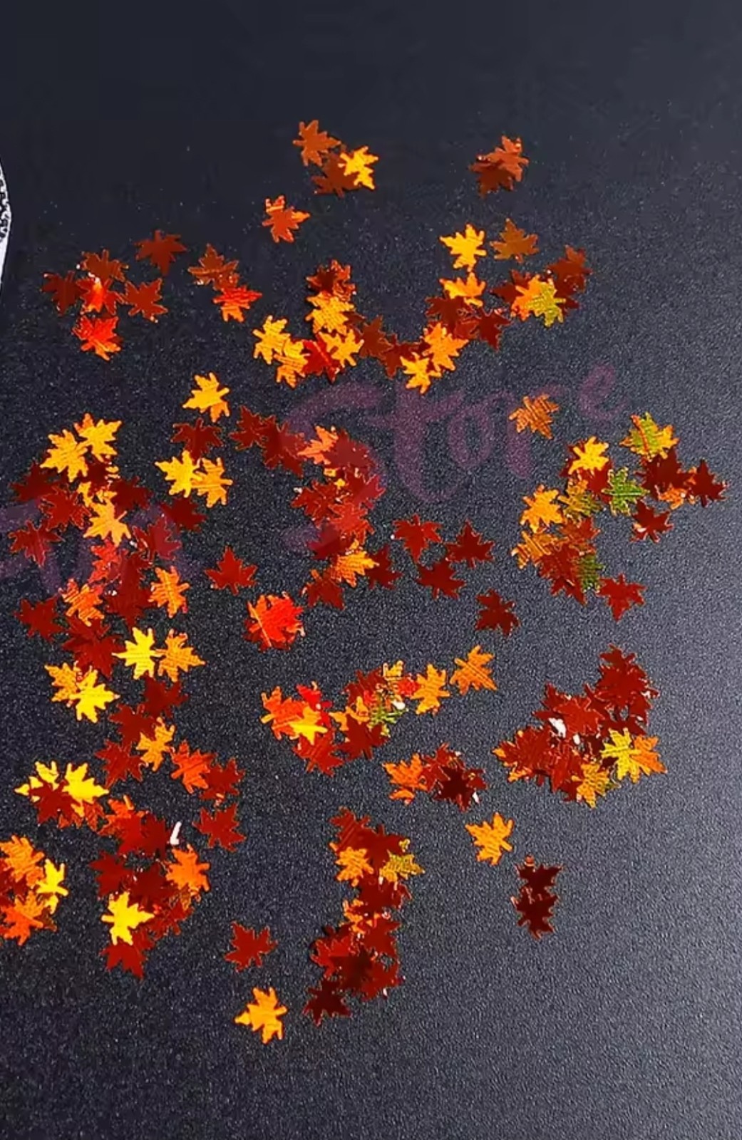 Brown Red Gold Green Nail Maple Leaf Glitter 1 TSP