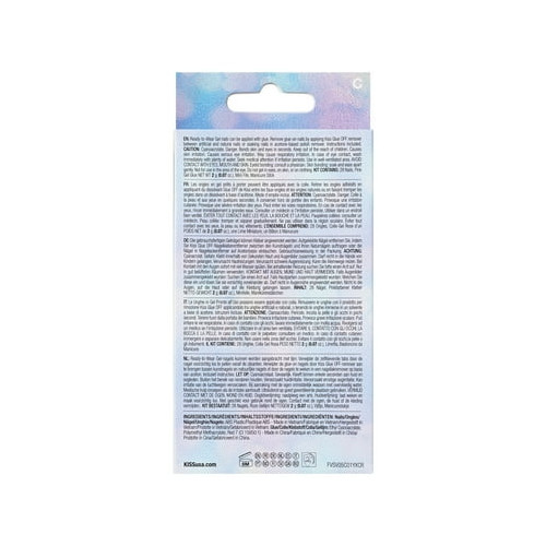 KISS Voguish Fantasy, Press on Nails, Fancy Elves, White, Short Coffin, 28 Count