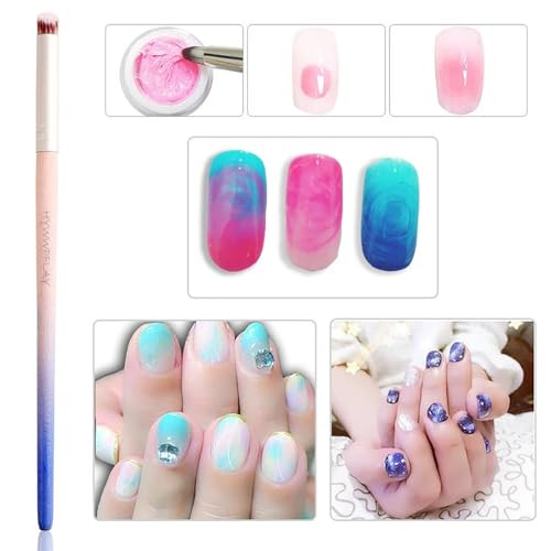 6pieces Ombre Nail Brush Wood Nail Pen Ombre Brush for Gel Nails Nail Gradient