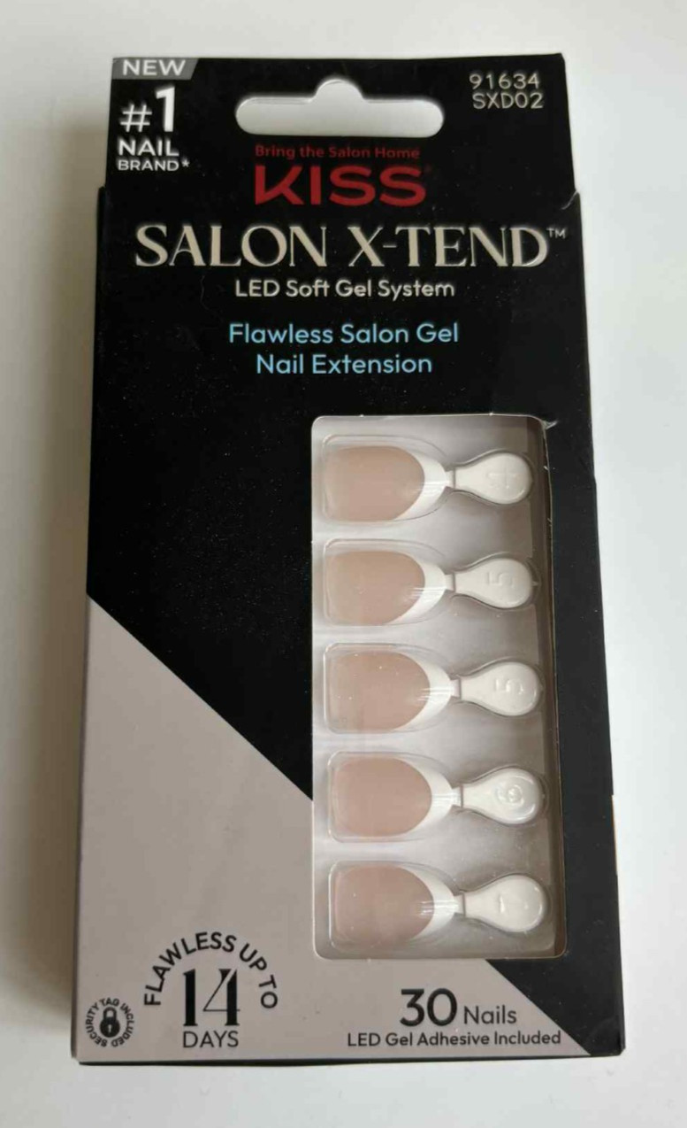 KISS Salon X Tend LED Soft Gel System Flawless Salon Gel Nails Short 30 Ct SXD02
