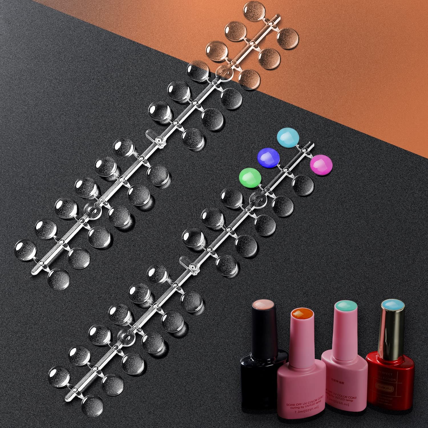 120pcs Color Display Tips, Clear Nail Art Display Chart Nail Polish Swatches …