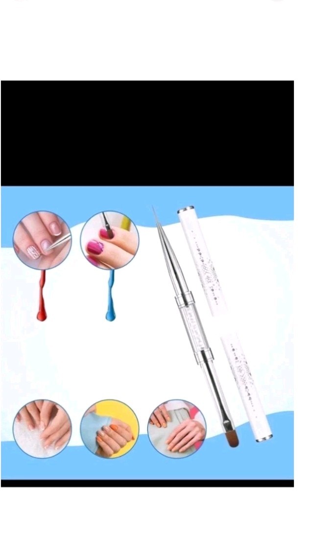 Double Ended Nail Builder Gel Brush, French Tip Brush Hard Gel for Nails