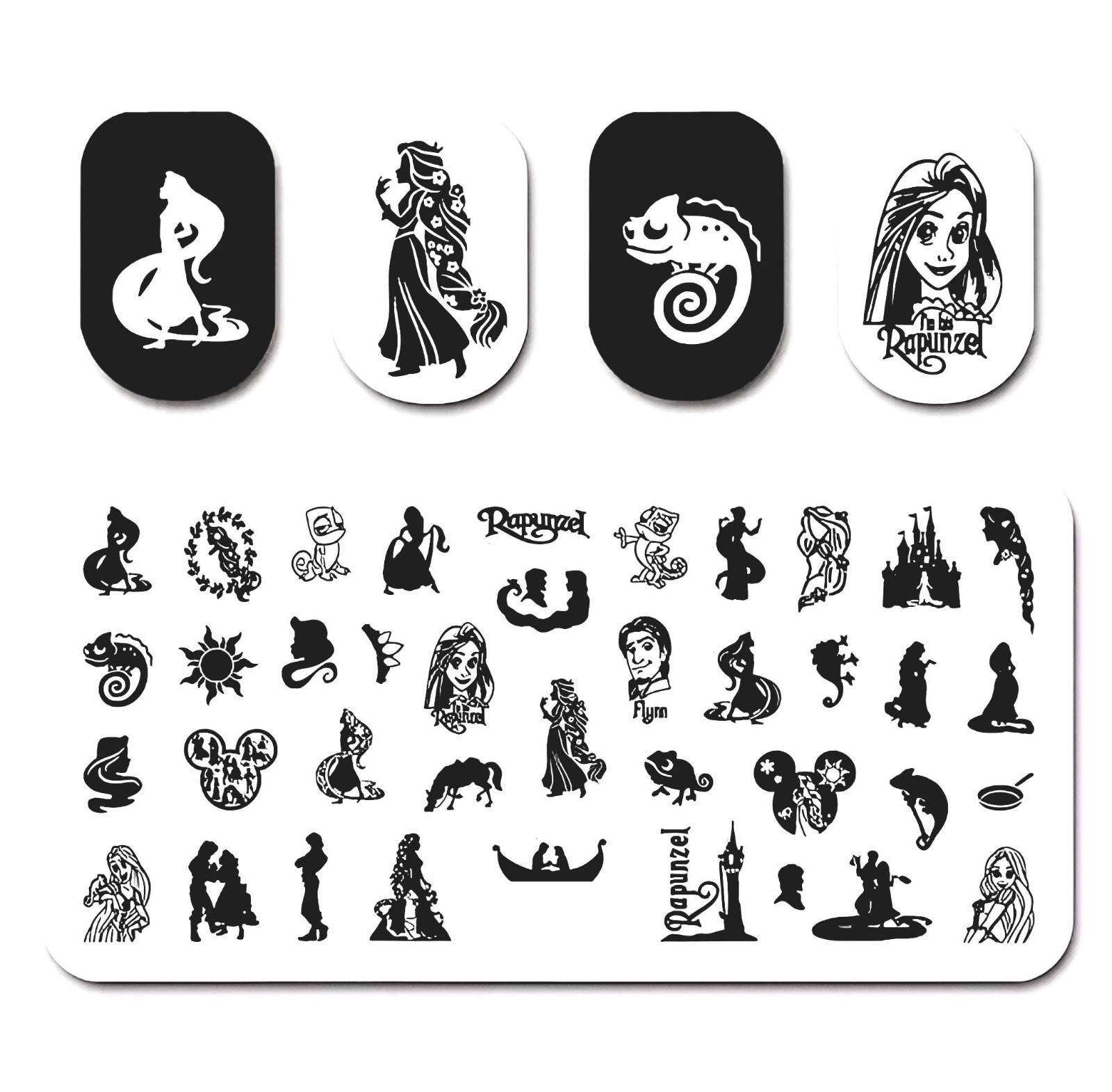 High- Quality Stainless Steel Disney’s Tangled “Rapunzel” Nail Stamping Plate