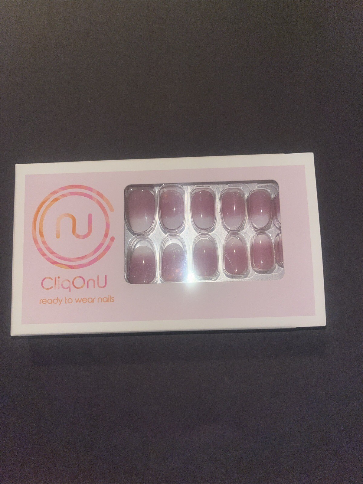 CliqOnU French Lavender Nails, Pinkish Color w Glue, PETA Approved