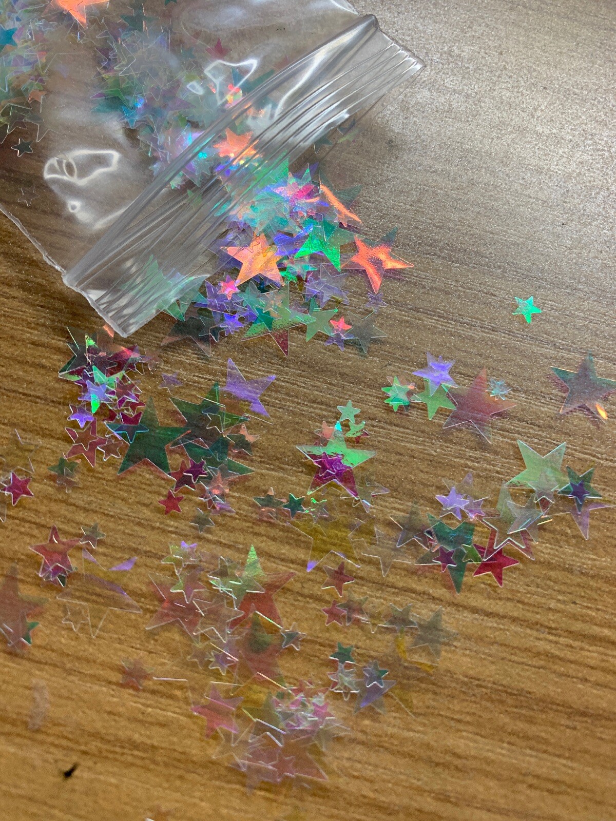 Iridescent Mixed Sizes Star Nail Glitter | 1 TSP | Gel Nail Art & Acrylic