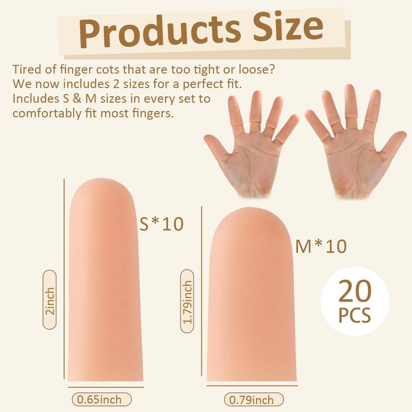 YIVCKOM Gel Finger Cots, Silicone Protectors, Fingertip Bandages…