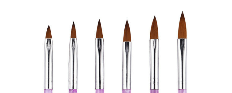 6Pcs Acrylic Nail Art Pen Tips UV Builder Gel Painting Brush Manicure Set Hot US
