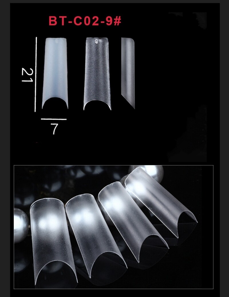Thin Half Cover Single Size Square Refill Tips Bag of 240 pcs Pick Size #4-11