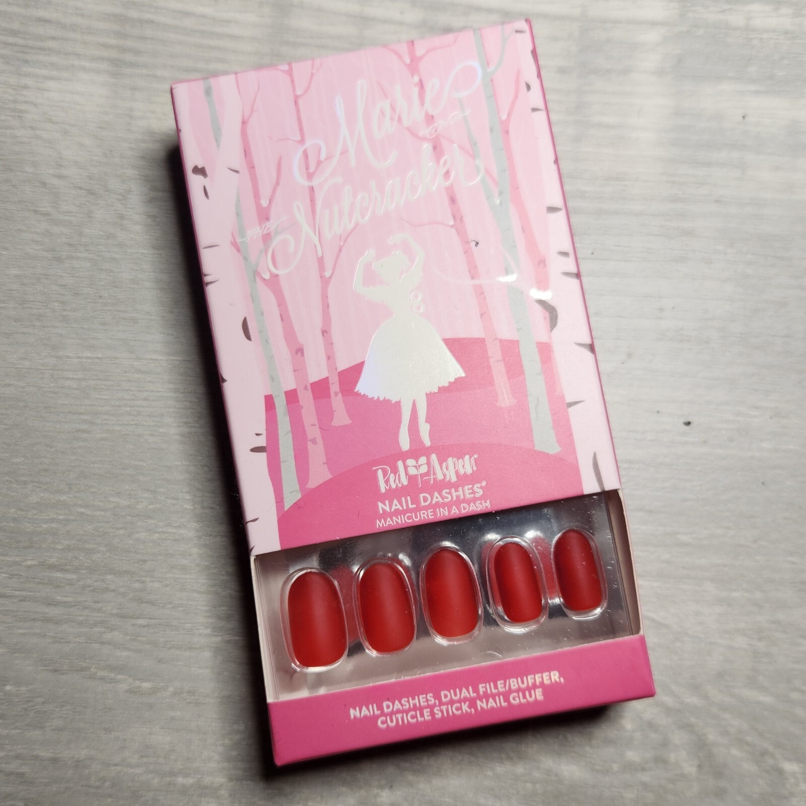 Press On Nails Marie and The Nutcracker Christmas Vacation Holiday Red Aspen