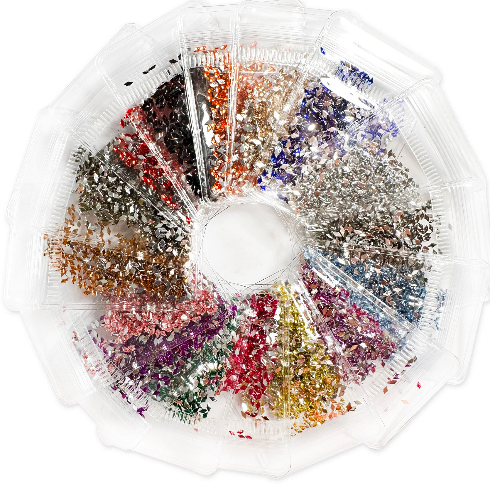 1.5*3mm Rhombus Nail Art Rhinestones 16 Colors Shiny Acrylic Nail Rhinestones