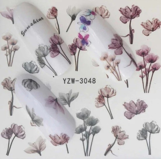 Flower, Floral Nail Art Water Decals DIY Nail (Group 1)