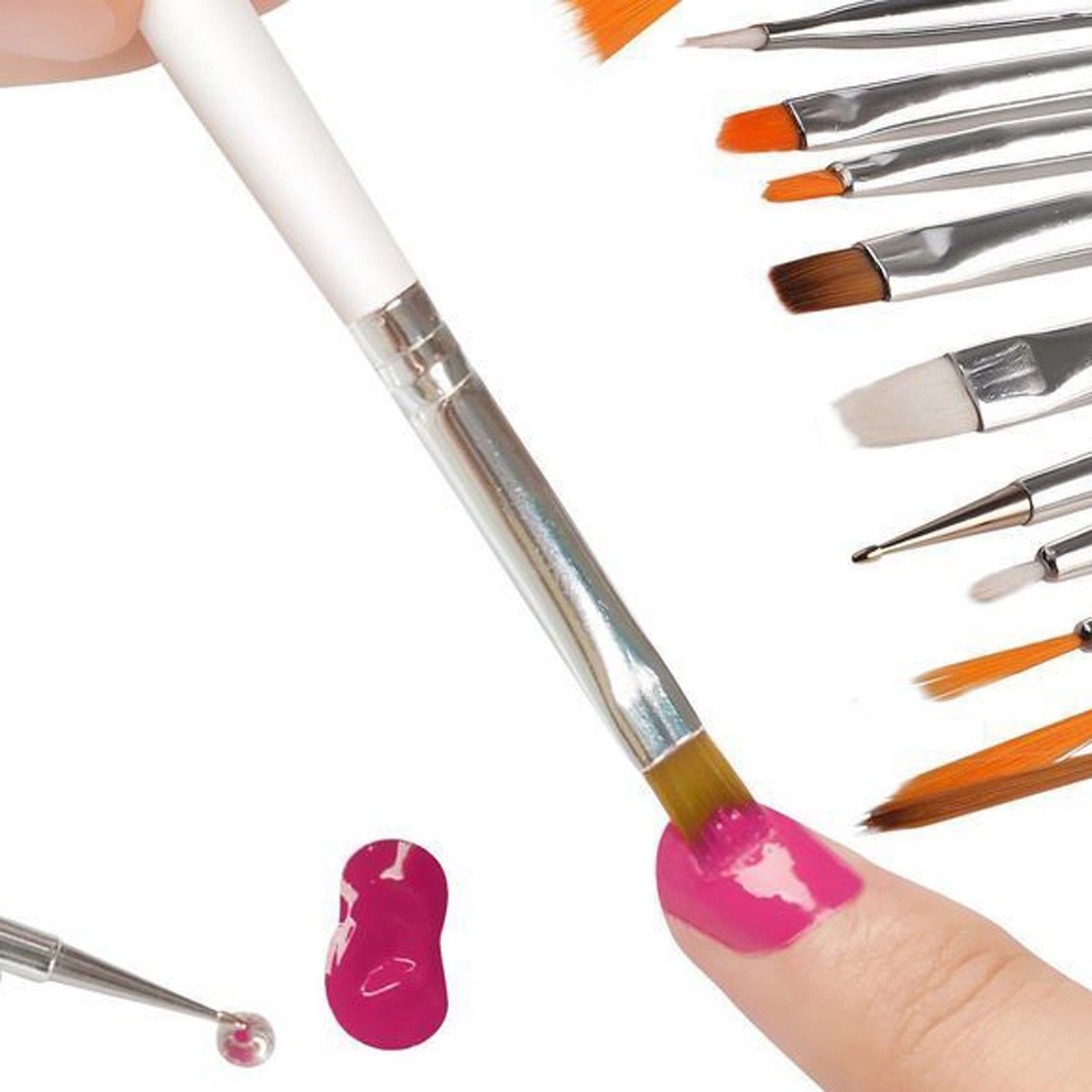 20 Pieces Nail Art Gel Design Pen Painting Polish Brush Dotting Drawing Tool Set