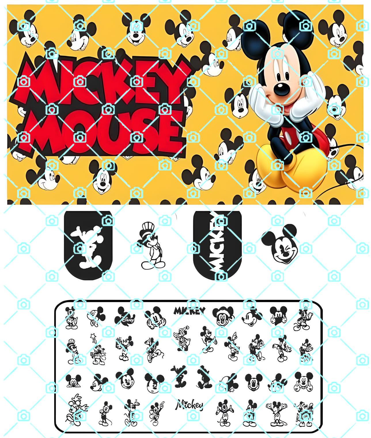 High- Quality Stainless Steel Disney’s Mickey Mouse Name Nail Stamping Plate
