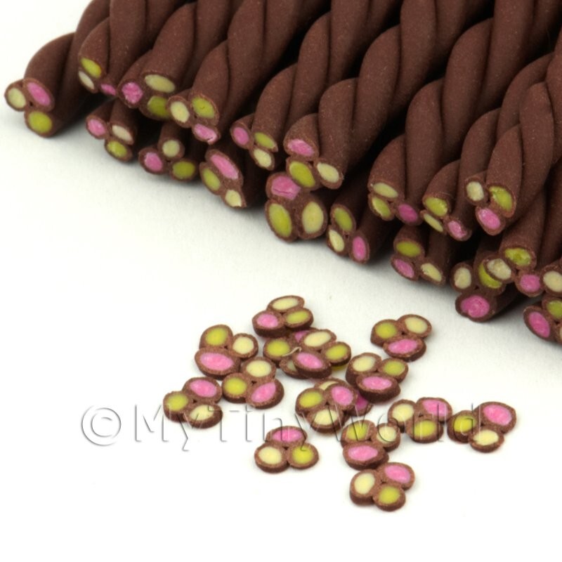 2 x Handmade Triple Fondant Twist Nail Art Cane