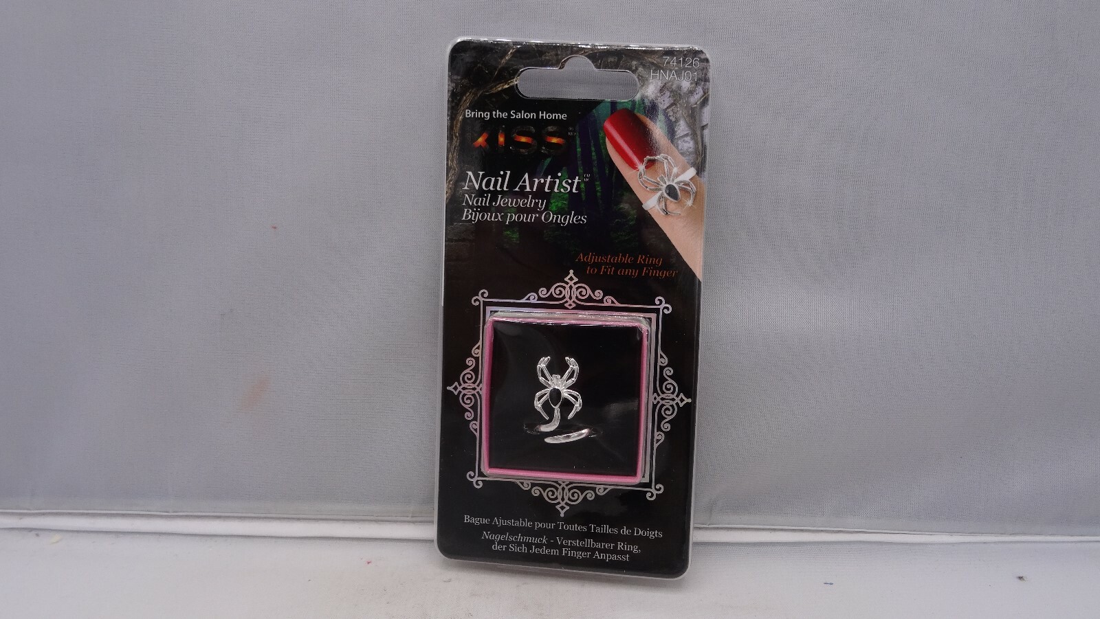 KISS NAIL ARTIST NAIL JEWELRY ADJUSTABLE SPIDER RING -CHOOSE LOT SIZE-