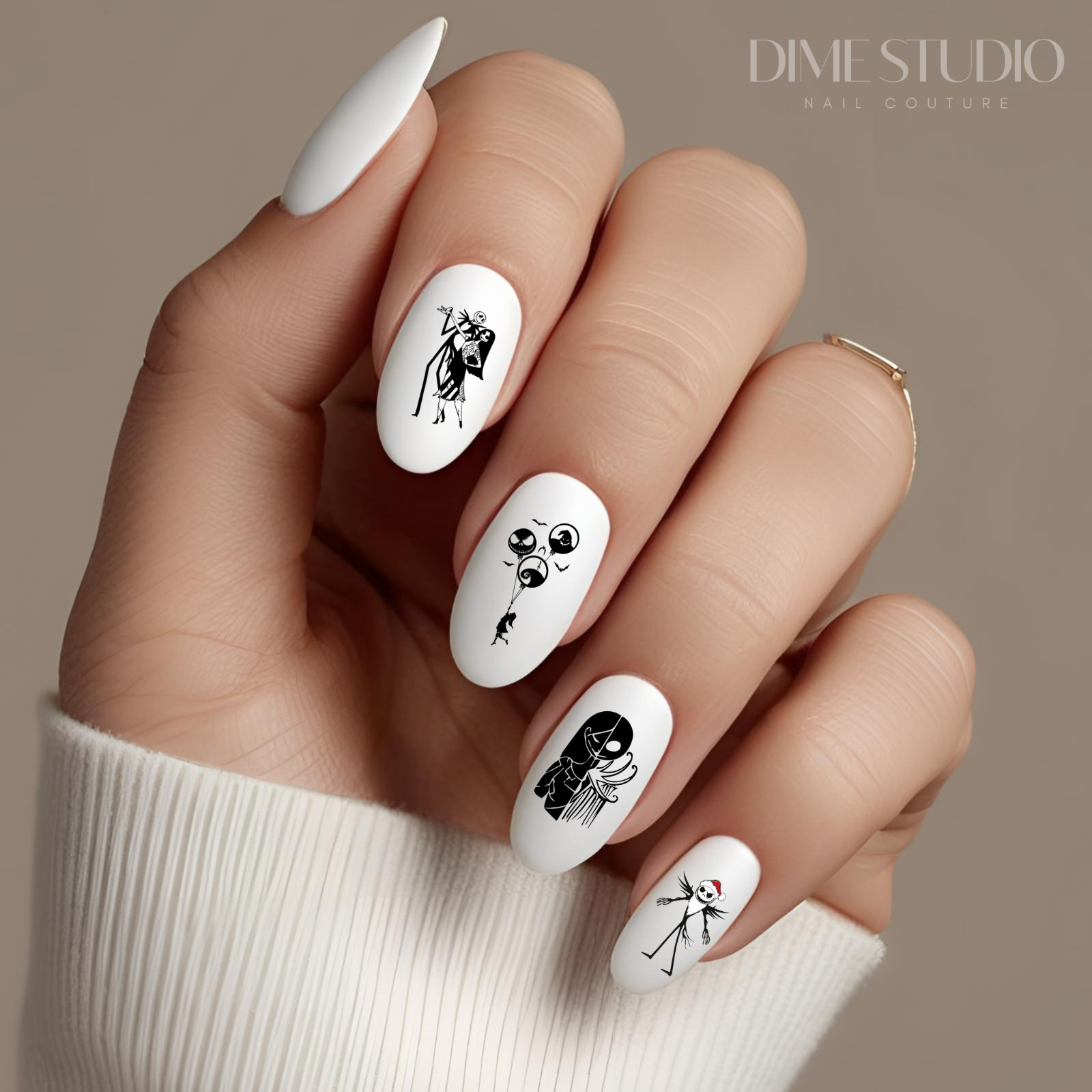 Jack Skellington Halloween Nail Decals Water Transfer Nail Art HL-1006