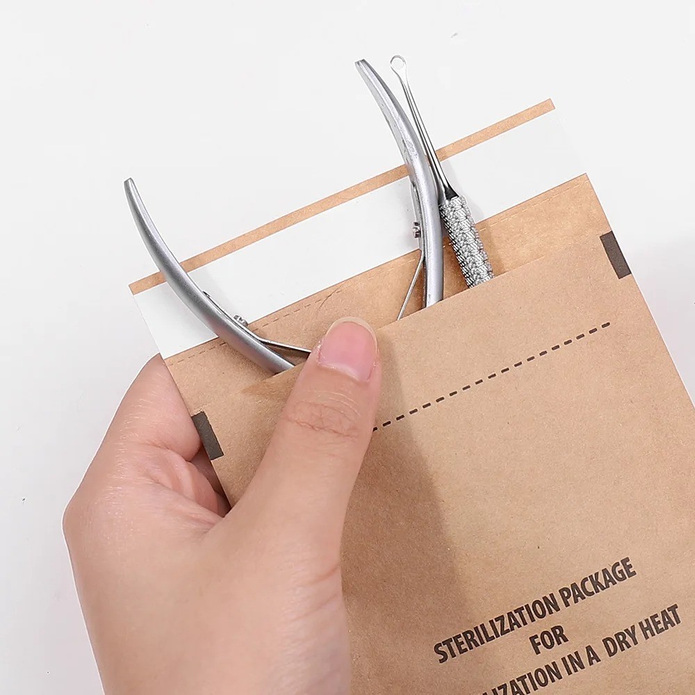Nail Sterilizer Manicure Bag 50-100PCS Kraft Bag Heat Sterilization Disinfection