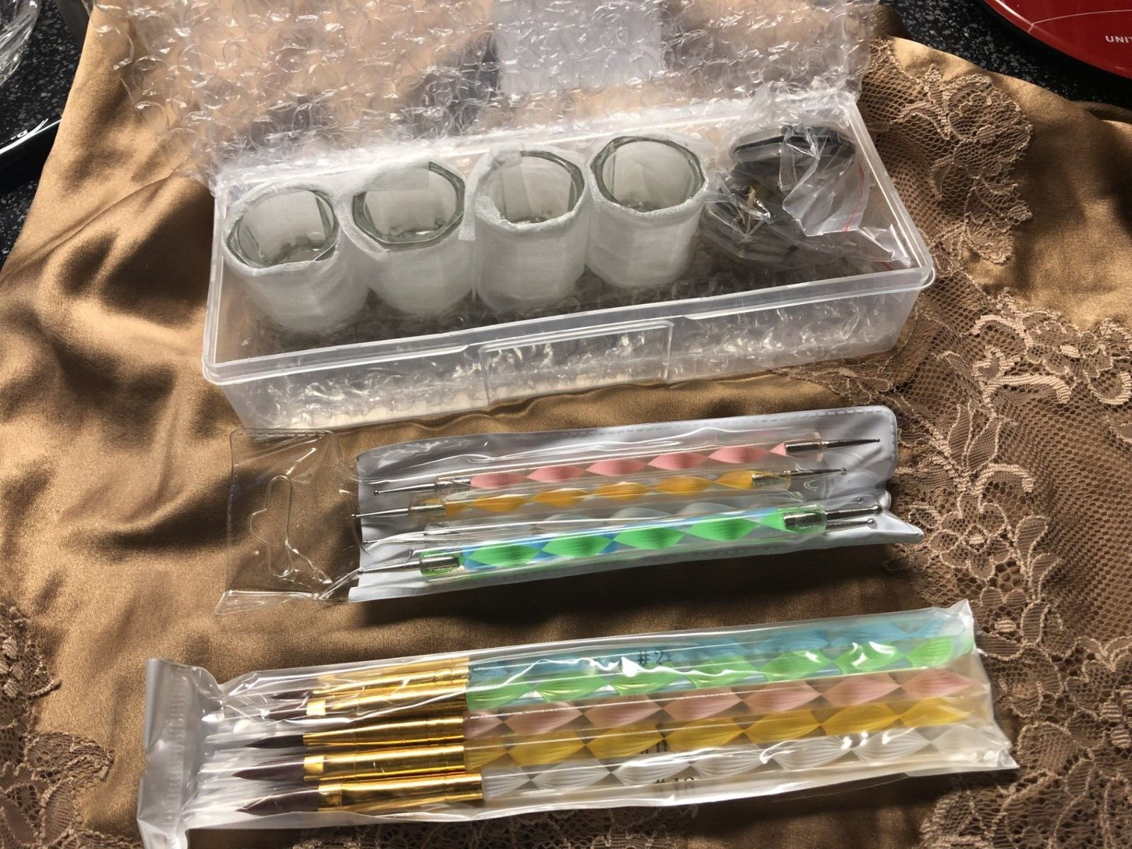 14pcs Acrylic Handle Nail Art UV Gel Dotting Liquid Powder Brush Set Kit
