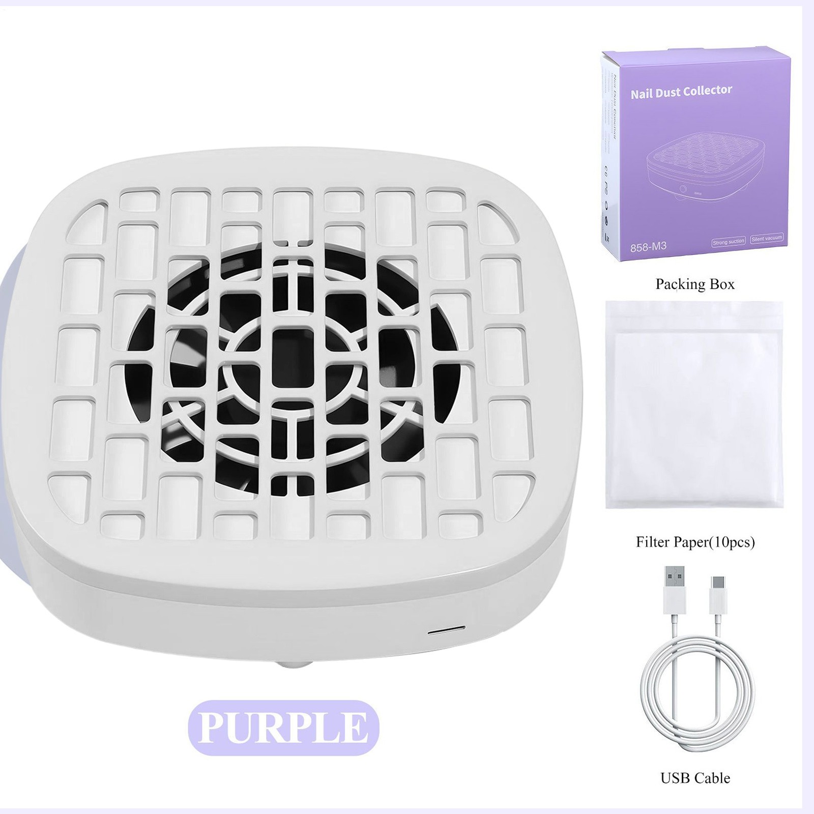 Low Noise Nail Dust Collector Vacuum for Home Manicure, Portable`