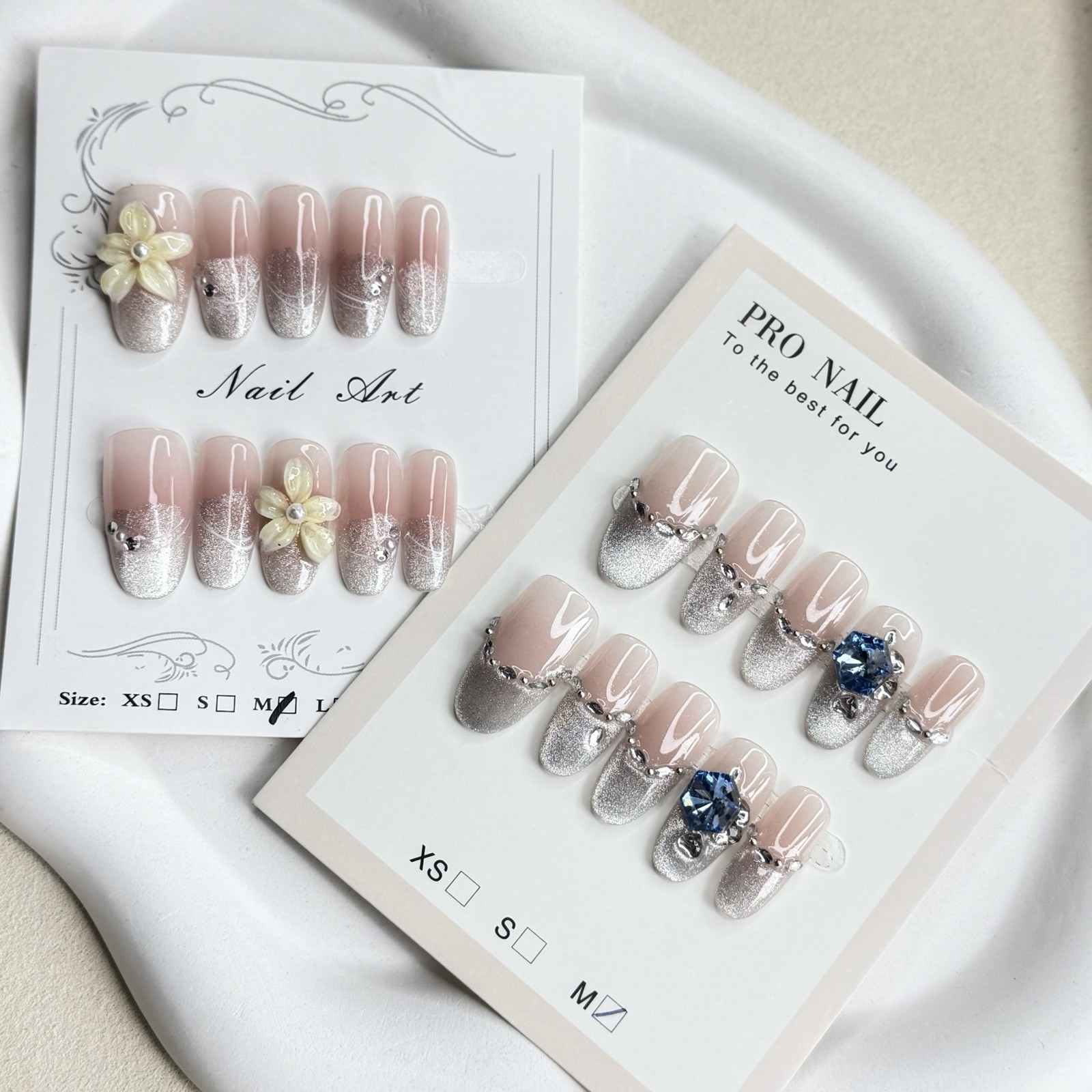2 sets Mystery Press On Nails Random Set Reusable False Nail Handmade Sets