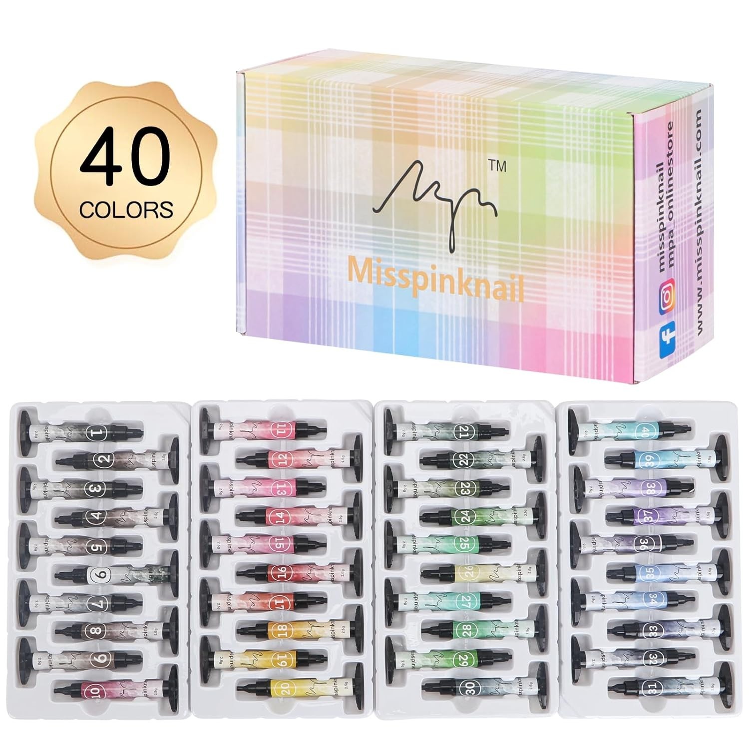 Nail Art Gel Palette – 40 Colors for DIY Nails
