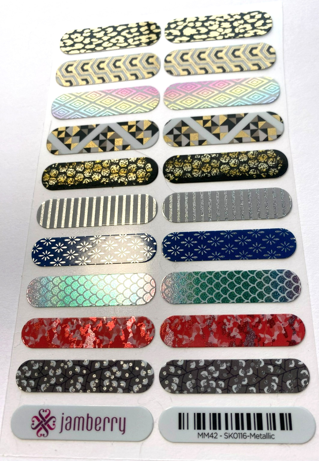 Jamberry Nail Wraps Retired Choice SKO116 Glossy Matte Metallic Glitter Samples