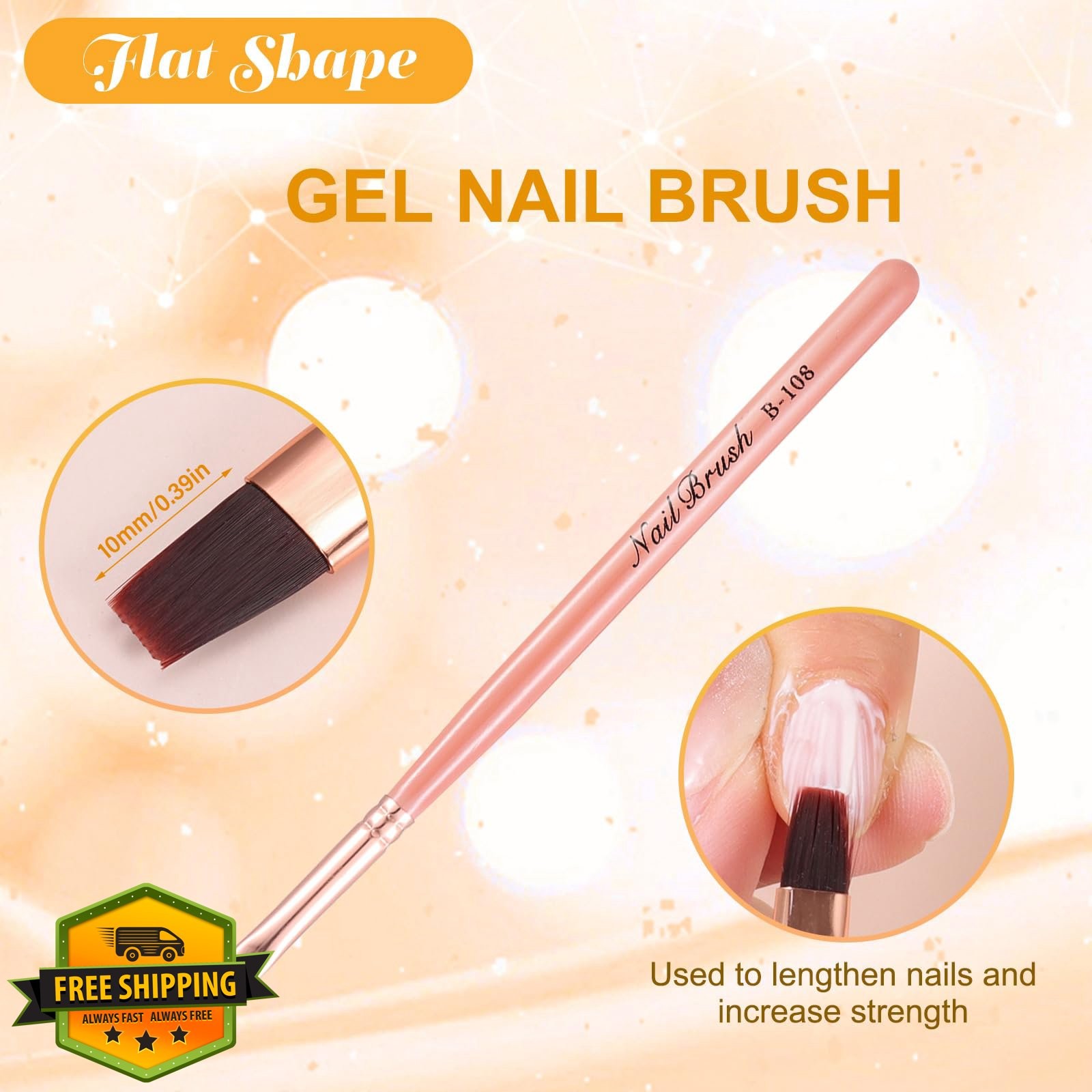INENK Nail Art Clean Up Brushes Pink