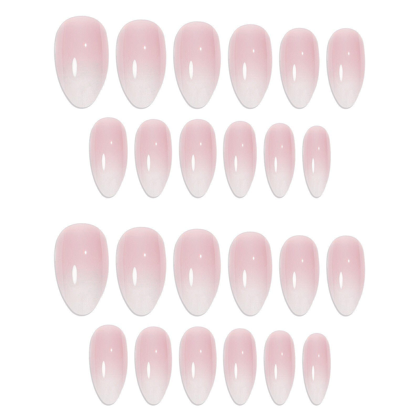 24pcs Durable Detachable False Nail Short Almond Press on Nails for Finger Decor