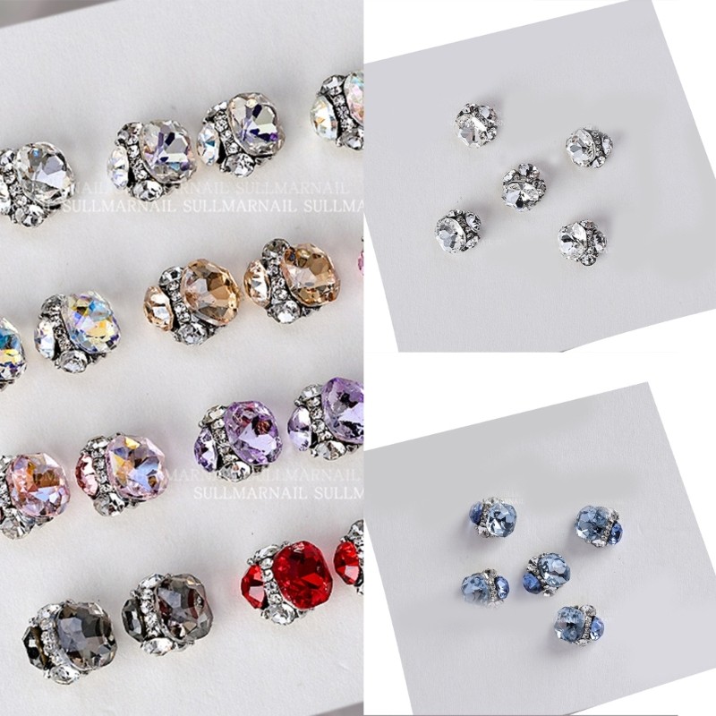 Pack of 5 3D Nail Rhinestones Clear Clear Nail Crystals Gems Nails Art Charms