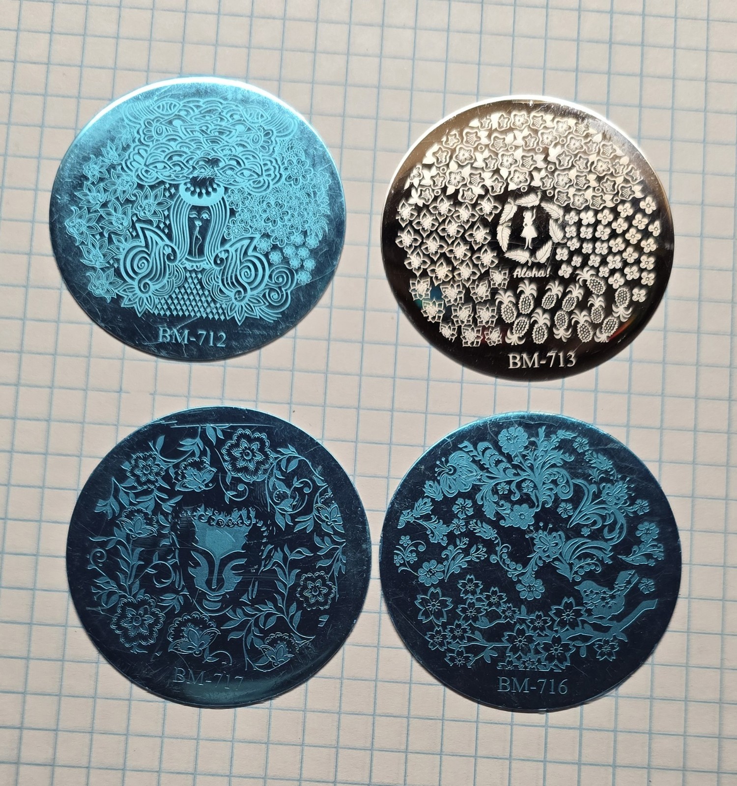 Bundle Monster Maniology Nail Stamp Round Plates Destash Lot 700 Series