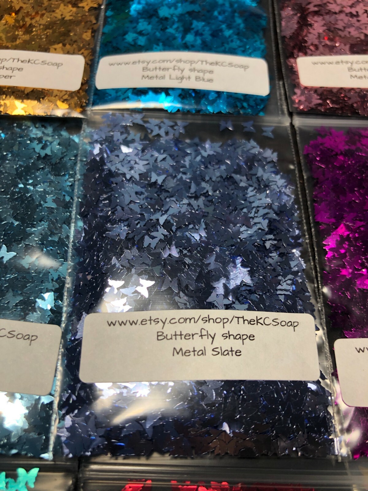 Solvent Resistant Metal BUTTERFLY Glitter Nail Art Face Crafts Epoxy US Seller