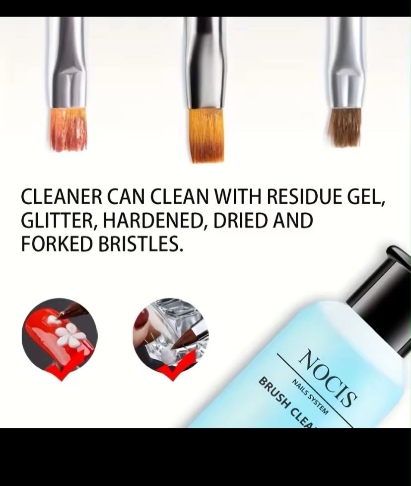 1pc NOCIS 75ml Acrylic Nail Brush Cleaner Liquid, Nail Gel Brush Cleaner