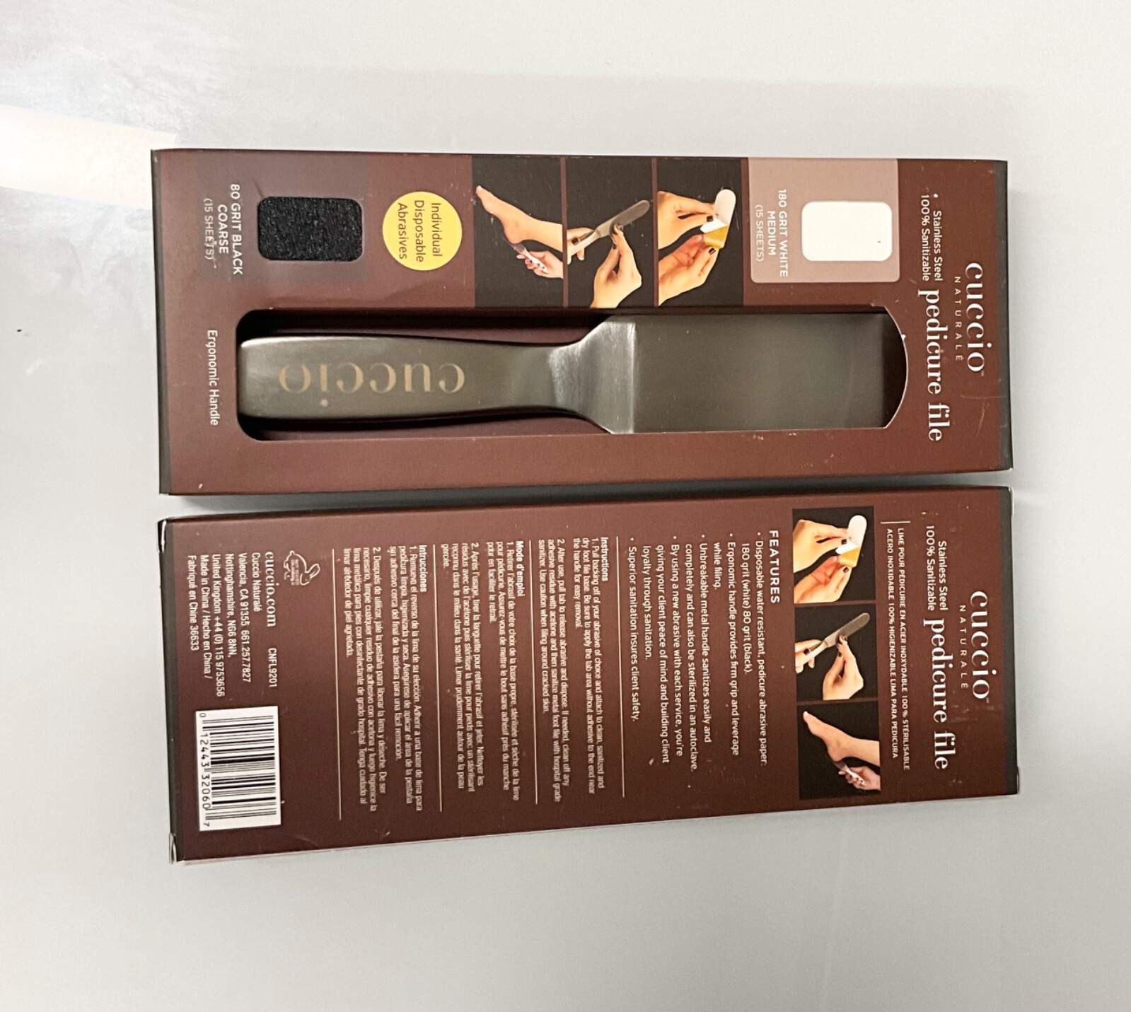 1 x NEW Cuccio Naturale – Reusable Stainless Steel Pedicure File – 15 Sheets