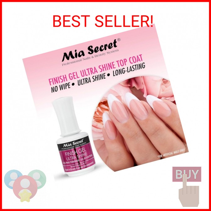 Mia Secret UV Finish gel top coat for gel or acrylic 15 ml – No wipe clear nail