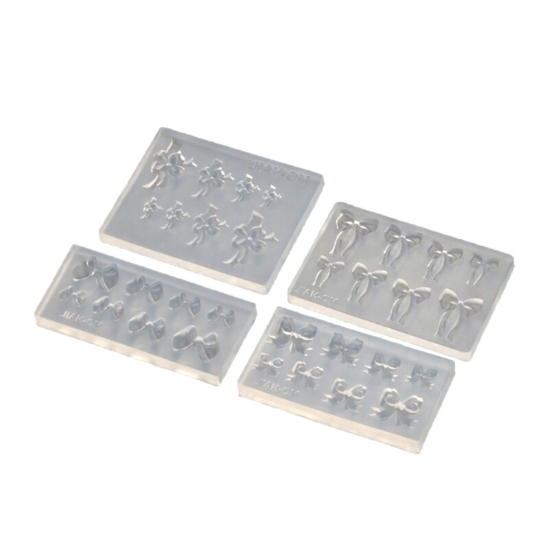 4pcs Easy to Use Mini Art Mold Bowknot Shaped Stencils Silicone Molds