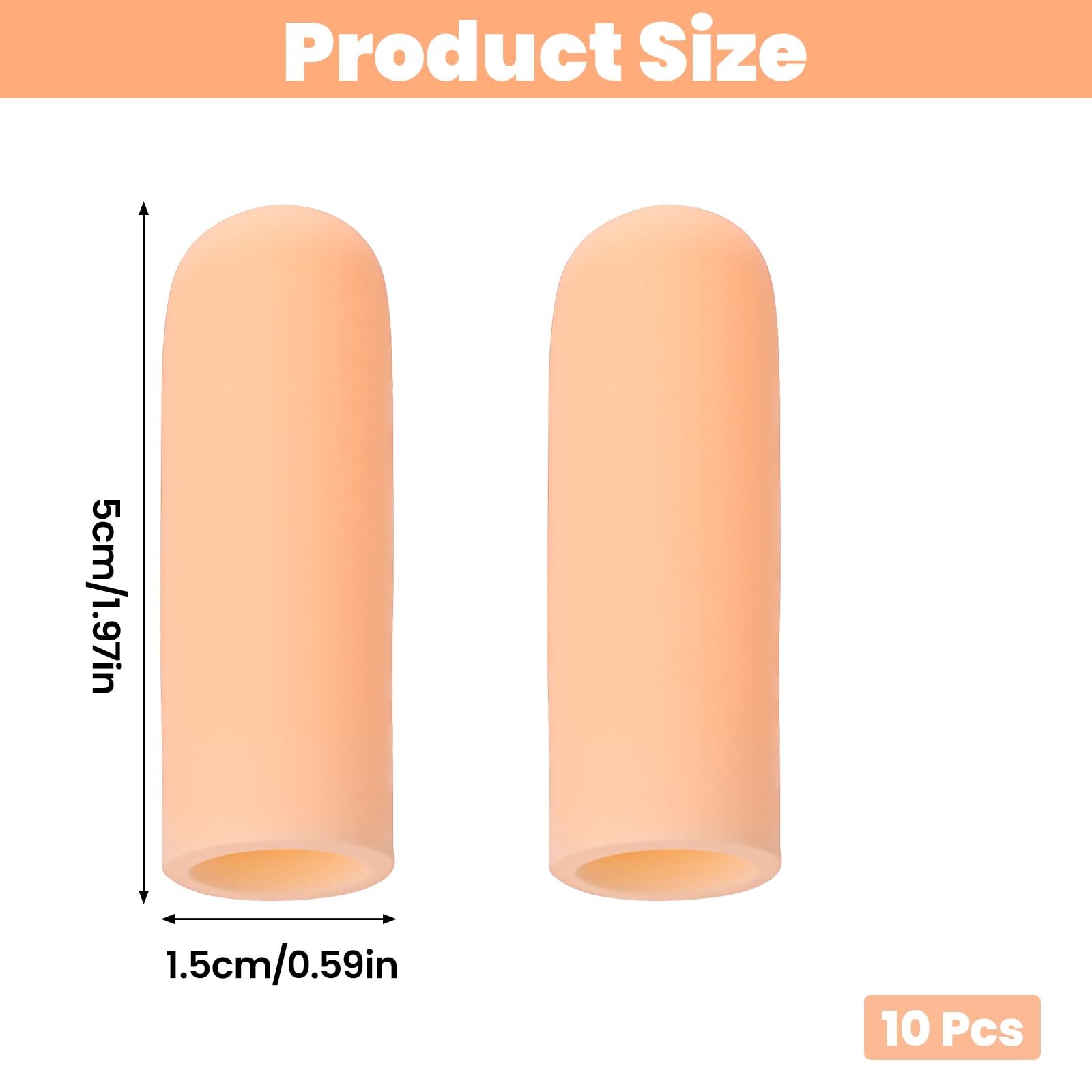 10 Pcs Silicone Finger Protectors, Gel Support Cots Sleeves Finger Covers Thu…