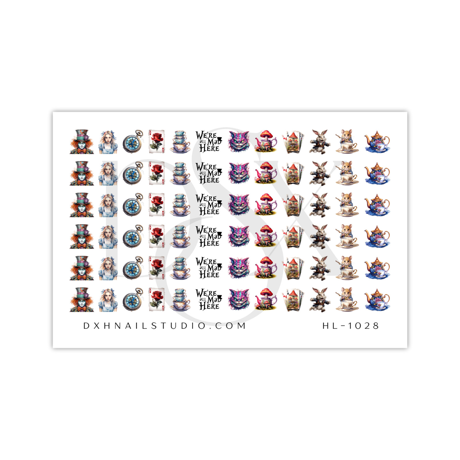 Alice In Wonderland Nail Decals Water Transfer Nail Art HL-1028