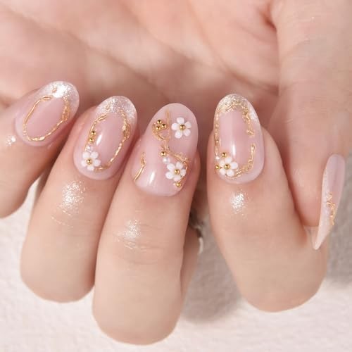 French Gold Pearl 24 pieces (Pack of 1) 95-Short Round French Gold Pearl Flower