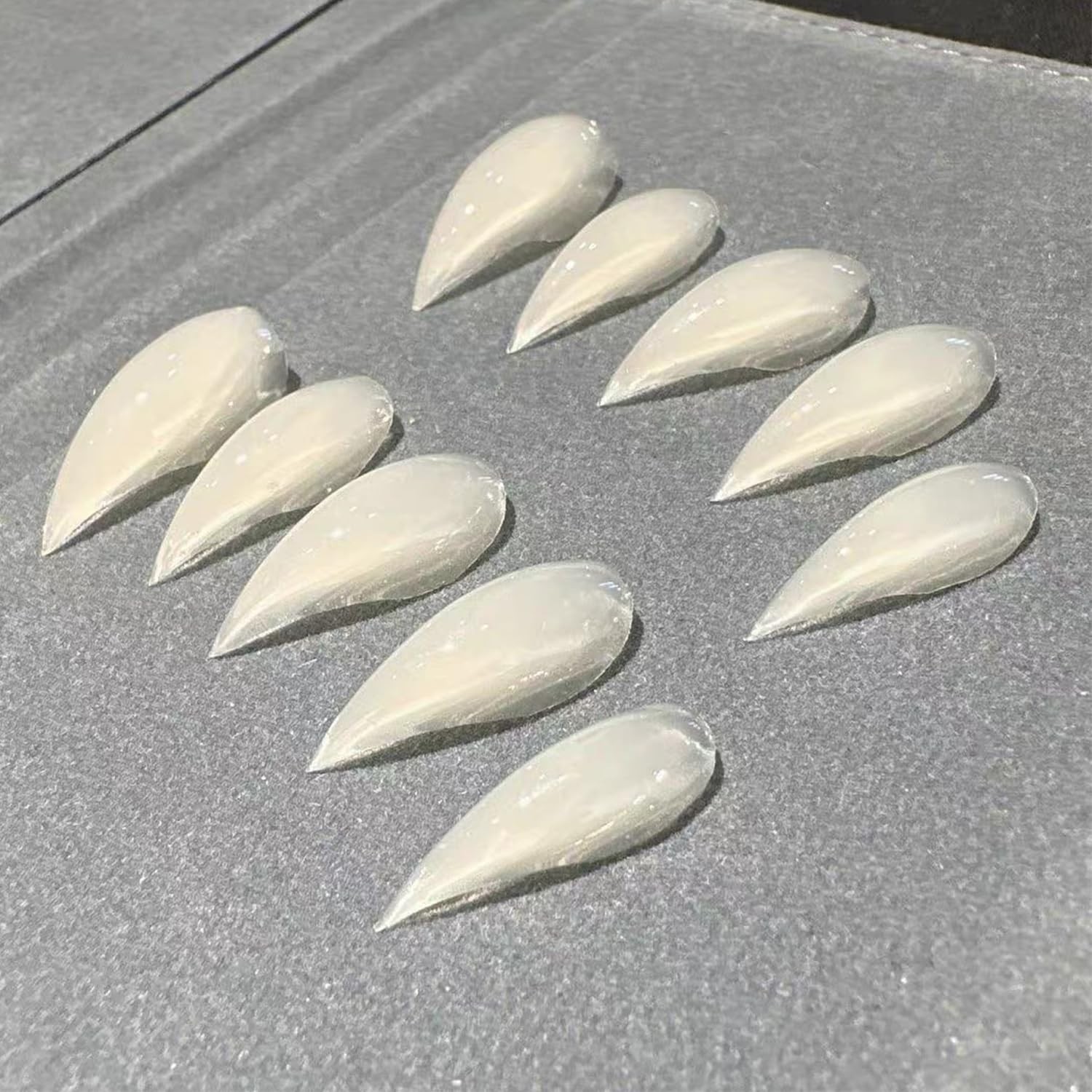 10 Pcs Handmade Press on Nails Short Curved Unique Stiletto Eagle Claw Acryli…