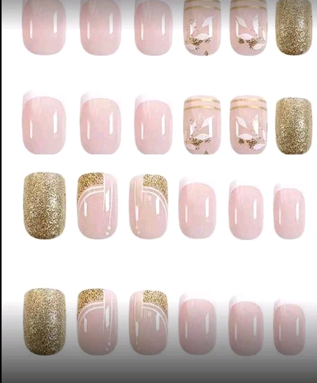 Little Romance 24 Pieces Of Short Square Nails French White Edge Nail Set