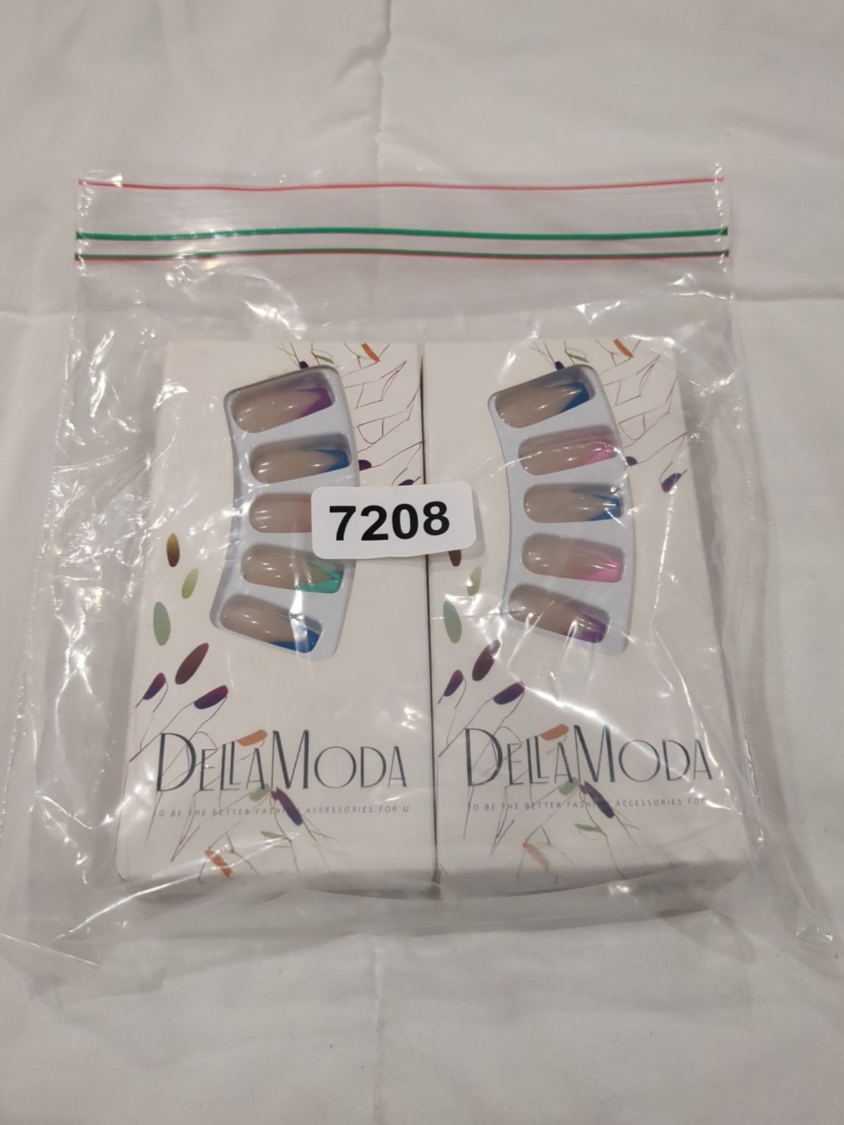 24Pcs False Nails Colorful French Manicure Full Cover Long Coffin – 2 Kits- New