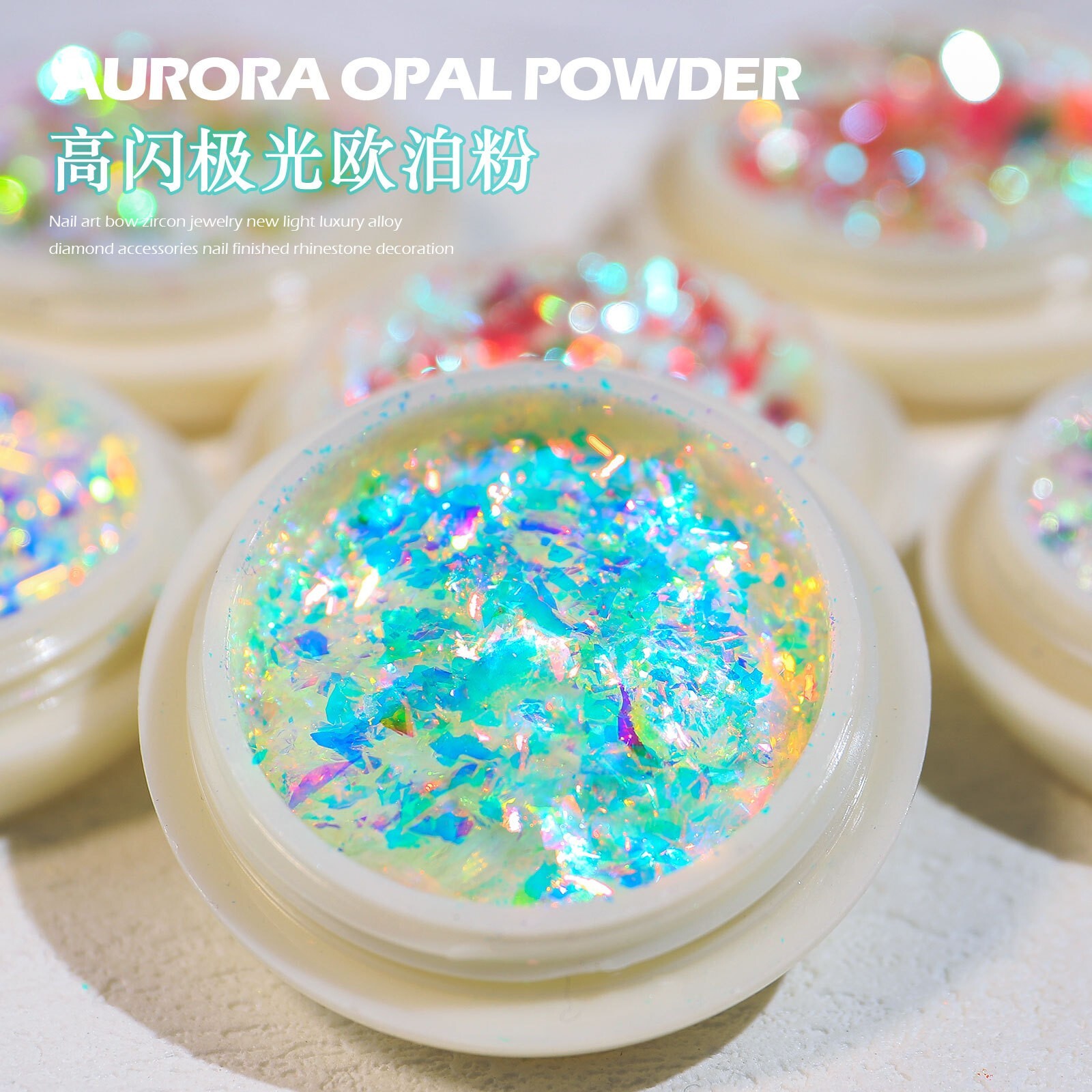1 Pot Nail Art Glitter Powder Shimmer Flakes for False Nail Tips Decoration DIY