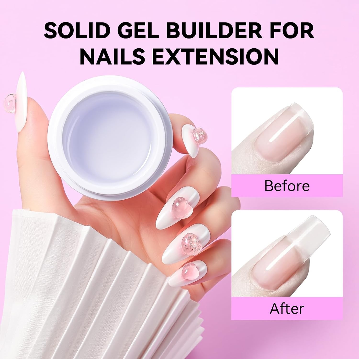 Non-Sticky 3D Sculpting Nail Gel – 15ml Solid Builder for Stunning Art Creations