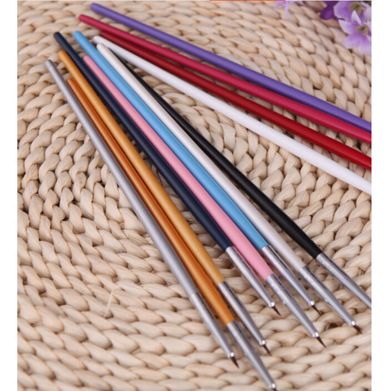 Colorful 12Pcs Nail Art Design Brush Pen Fine Details Tips Drawing Paint Set US